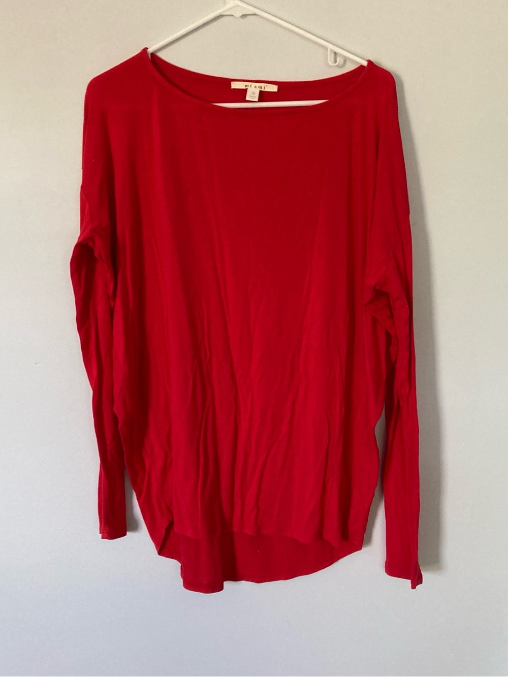 Red Dolman Long Sleeve Top | Made in USA | Medium